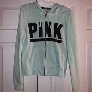 PINK Mint Green Zip up Hoodie